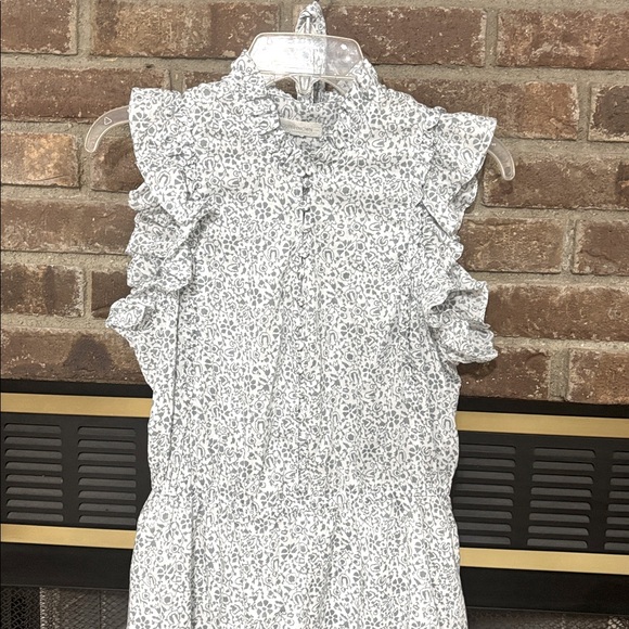 Outerknown Canyon Cotton Floral Maxi Size M Blue White Ditzy Tiered Dress Size M - Picture 3 of 13